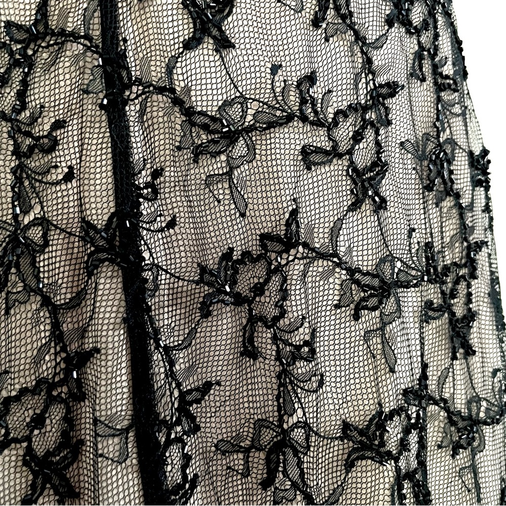 VTG 80’ Victoria's Secret Black Lace Maxi Babydoll slip Dress gothic Victorian M - Picture 9 of 10